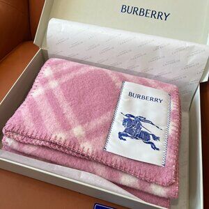 Burberry Pink Check Cashmere Scarf